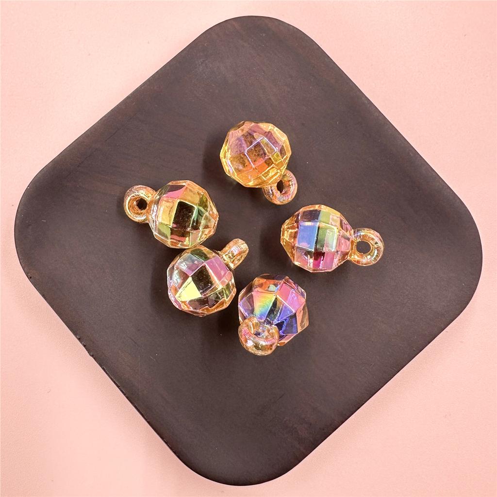 12*17.5mm 5 Stück Bunte Runde Transparente Schmuckzubehör Acrylperlen für DIY Anhänger Perlenfädeln Handgefertigtes Zubehör