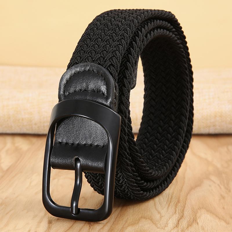 Non-hole Punch-free MEN S AND WOMEN S Woven Belt Elastic Stretch Canvas Belt Female Korean Style Versatile Student Pants 2029 110cm