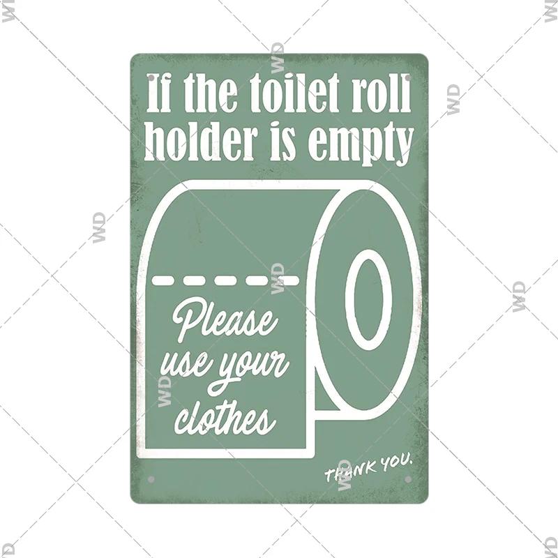 Funny Tin Sign Toilet Home Office Bar Cubicle Decor 11.8" X 7.8" Humorous Metal Vintage Plaque Retro Plate For Wall Art Decor