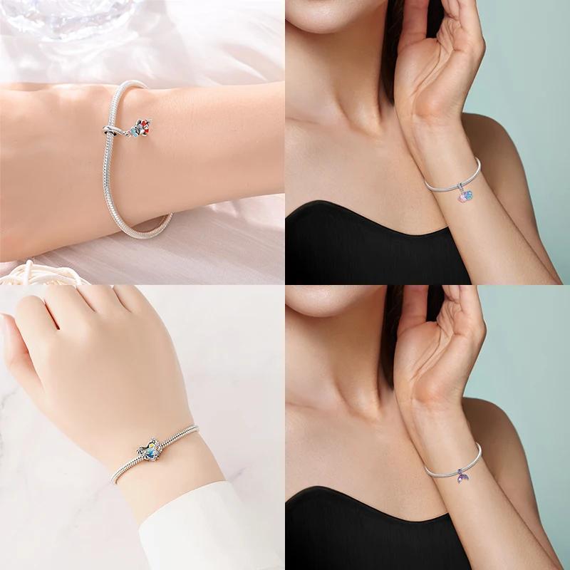 Fishtail Ocean Charms Originales Beads Fit Bracelet Necklace Accessories Bead Jewelry Making Fine Jewelry Gift Diy