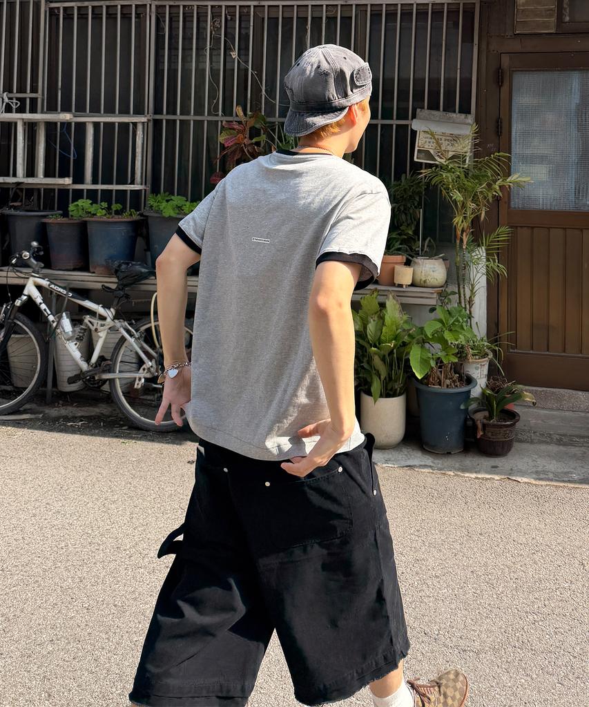 THEVINYLHOUSE Nobody Work Ringer Tee Gray