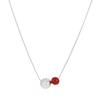 Dropshipping Silver Broken Ice Red Cinnabar Necklace for Women with Light Luxury Simple Sweater Chain