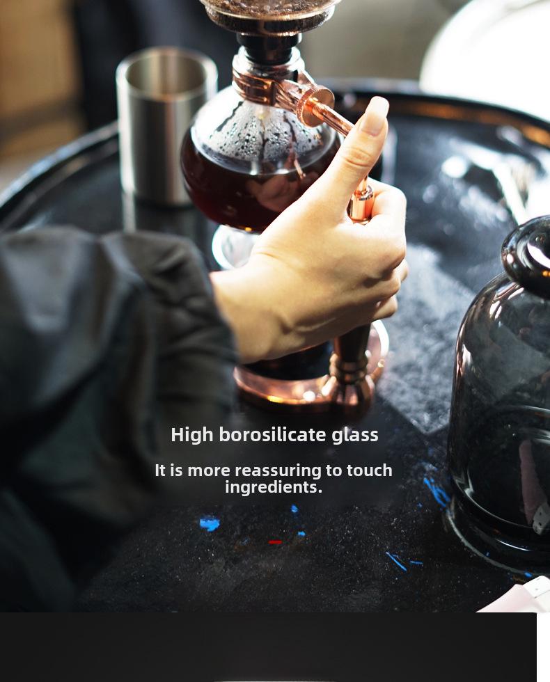 Household Glass Siphon Coffee Maker Set - 3 & 5 Serving Options