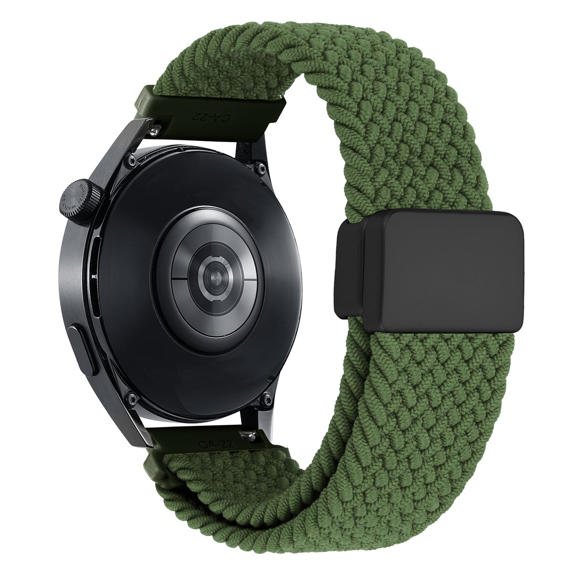 

20mm Universal Wrist Strap Magnetic Buckle Nylon Braided Smart Watch Band L