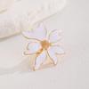 Fashion Exaggerated Dripping Oil Stereoscopic Alloy White Five Petal Flower Opening Ring