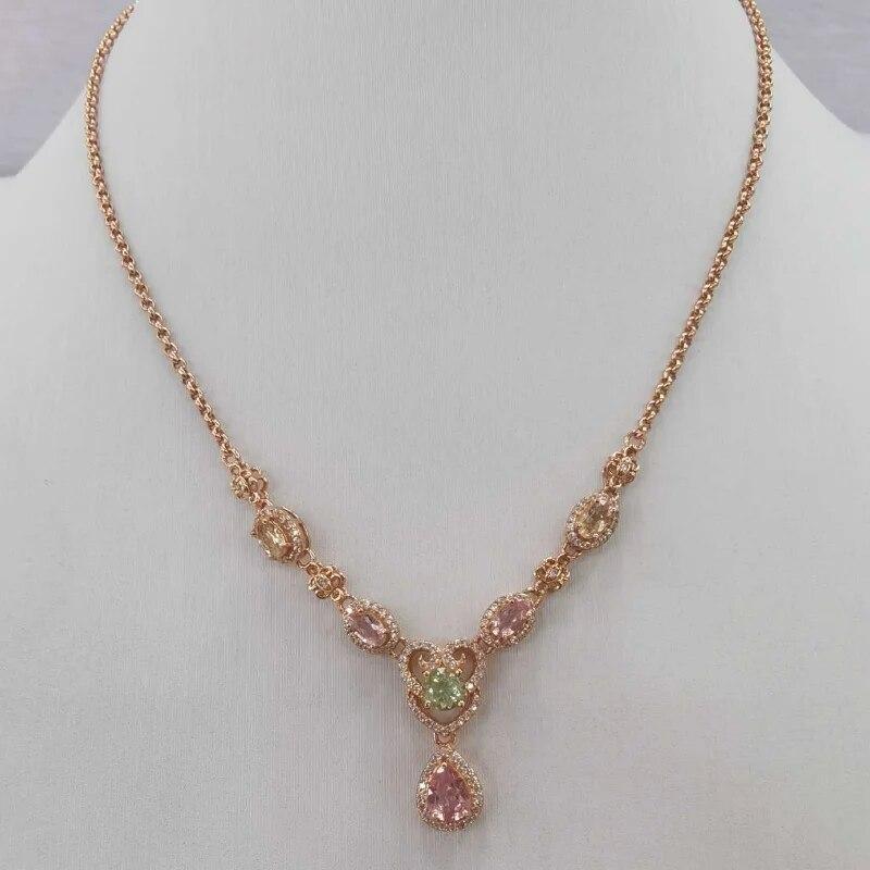 Sace Gems Collares con colgante de turmalina natural de Plata de Ley 925 de 3MM para mujer, joyería fina brillante, regalo de Navidad