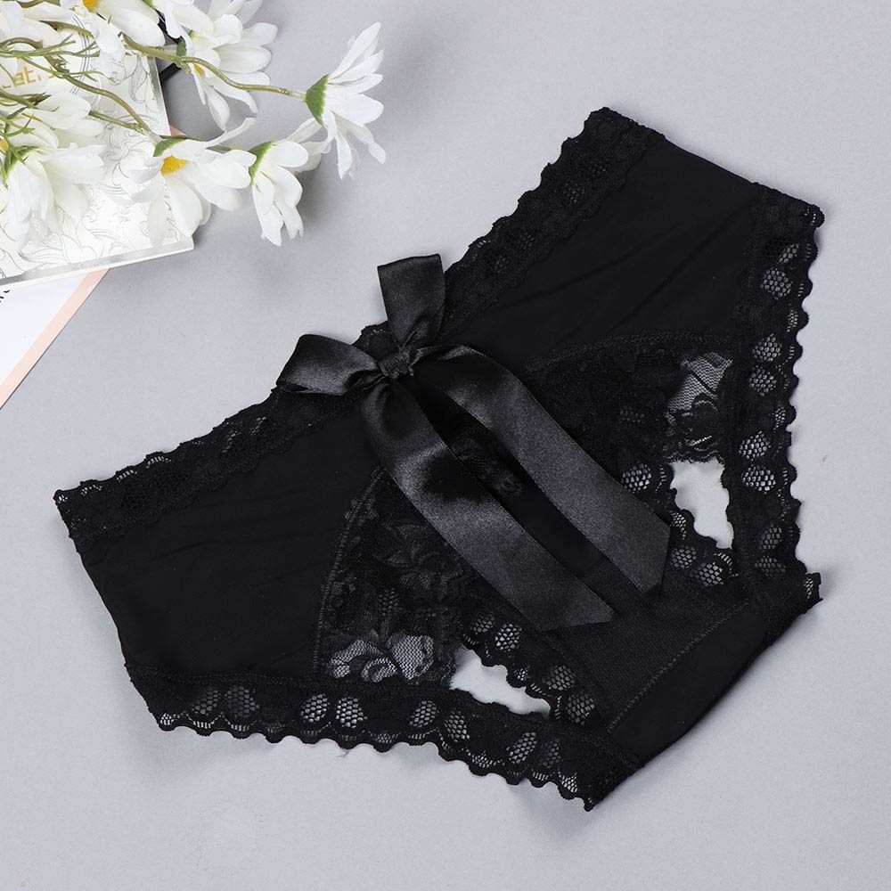 Thin Transparent Lace Spandex Women Bow Thongs Sexy Intimates Lingerie Erotic underwear