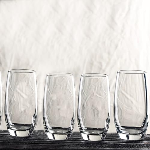 Niesporek Cocktail Glasses, Set of 6, 380ml, Tumbler Glasses, Stylish Glass Cups, Crystal Glasses, Sake Glasses, Microwave and Dishwasher Safe