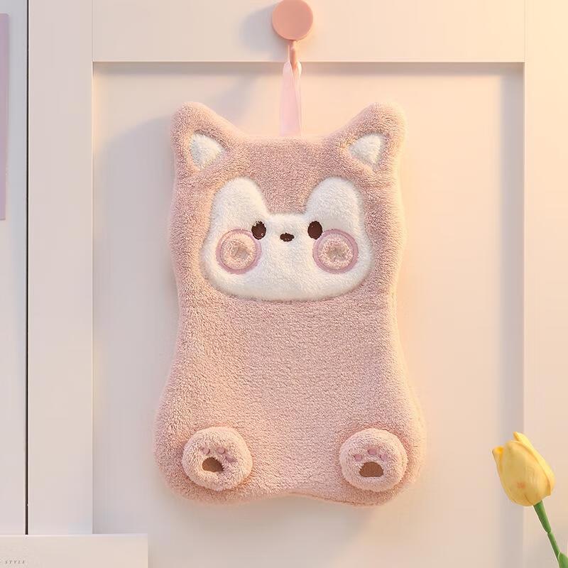 JINGRUIXIANG Cute Cartoon Bear Double-Layer Absorbent Hand Towels