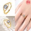 Golden Open-Ring Copper Demon'S Eye Woman'S Ring Religious Symbol Open Ring Valentines Gift Jewelry Accessory