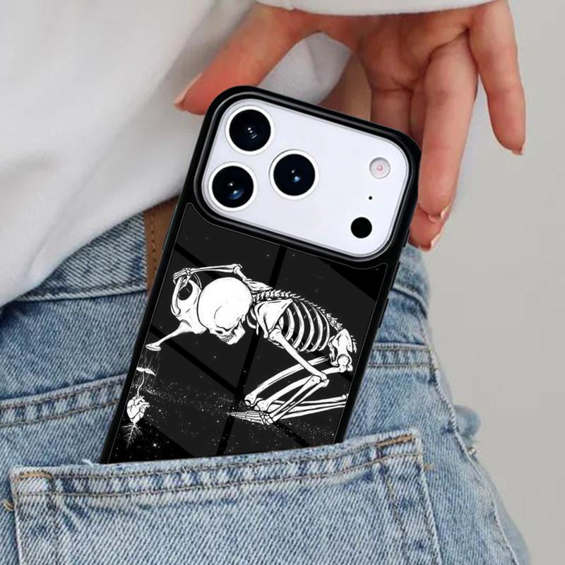 Ästhetische Skelett-Handyhülle für iPhone 16e 15 14 13 12 17 Pro Max Plus Air 17pro Hülle Coque