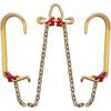 V Bridle Chain, 5/16 in x 2 ft Bridle Tow Chain, Grade 80 V-Bridle Transport Chain, 9260 Lbs Break Strength with TJ Hooks and Crab Hooks, Heavy Duty