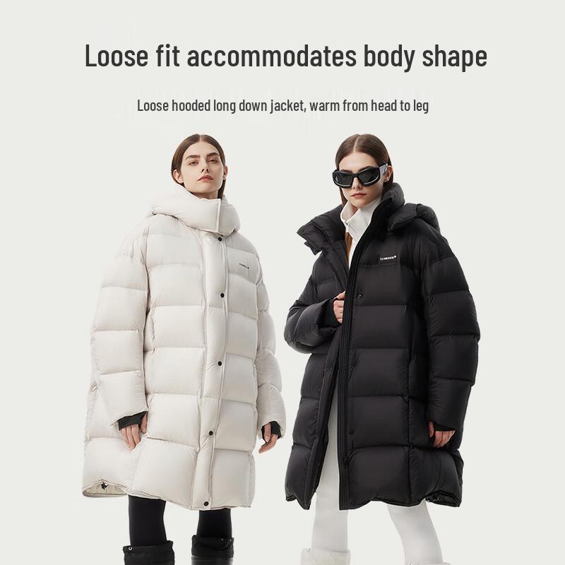 Tanbol Women's Long Hooded Duck Down Puffer Jacket