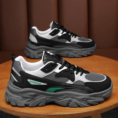 Summer Men's Shoes Breathable Mesh Men's Sports Shoes Men All Match Thick Sole Casual Running Daddy Shoes