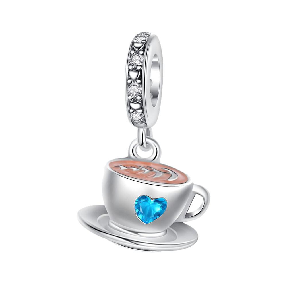 Zywany Copper Coffee Bead Fit Bracelet Diy Bead Women Fashion Jewelry Classic Cup Charm Daily Wear Dangle Pendant