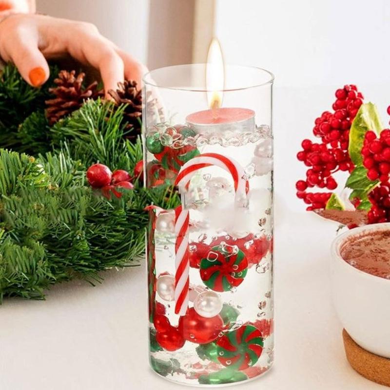Dekoracja Świąteczna DIY Wypełniacze do Wazonu Świątecznego Plastikowe Pływające Koraliki w Kształcie Lasek Cukrowych na Ekspozycje Festiwalowe