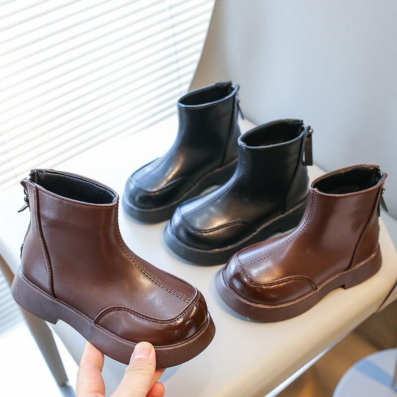 Moda retro nuevas botas para niños otoño e invierno tesoro de mujer botines zapatos de algodón de terciopelo