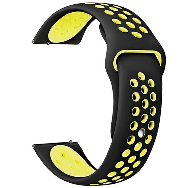 Pasek do smartwatch 22mm Beline Sport Silicone Czarny-żółty