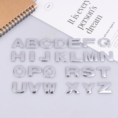 5Pcs 3D Embossed Letter/Number Decal Sticker Made Of High-Quality Metal Chrome Plated For Car/Auto Decoration