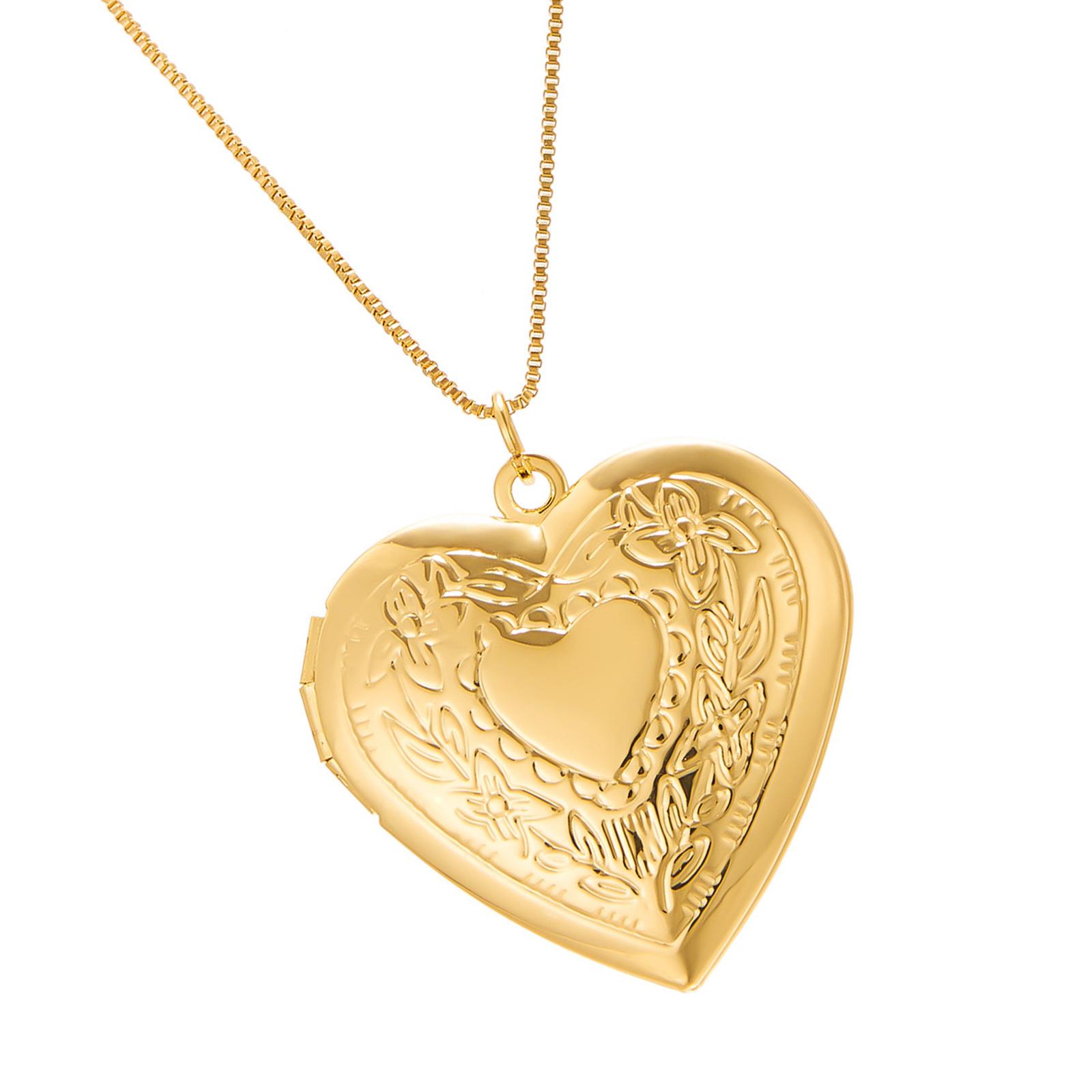 

Элегантное посеребренное ожерелье с фотографией в форме сердца с возможностью настройки по индивидуальному заказу, с уникальным резным цветочным узором