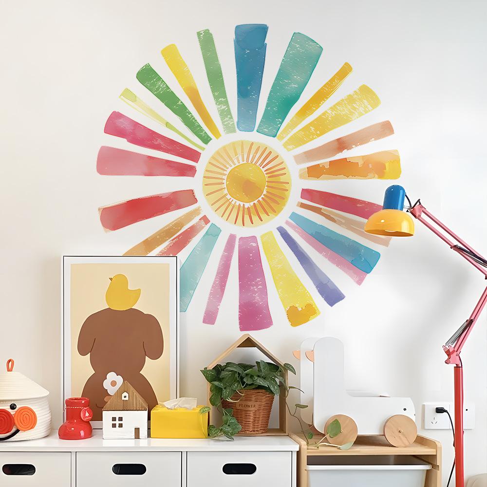 Fun-L029 Cartoon Color Painting Sun Bedroom Living Room Wall Decoration Decoration Wall Sticker