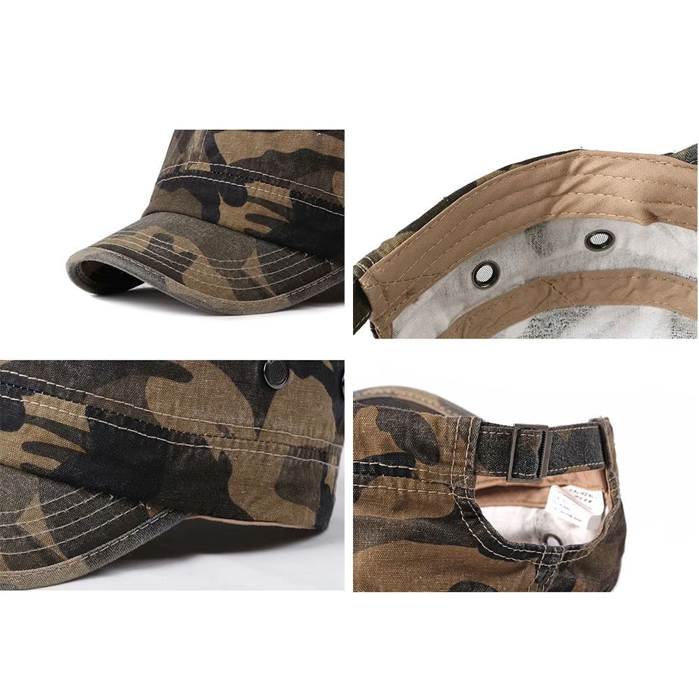 Flat Top Outdoor Sports Caps Camouflage Casual Cadet Cap Classic Baseball Cap