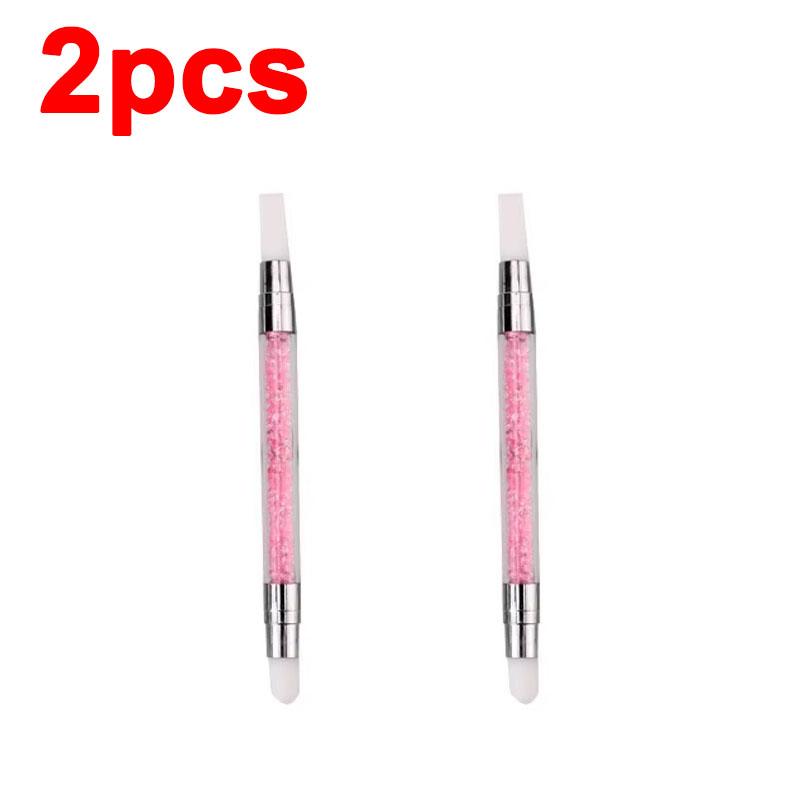 Rhinestone Applicator Pencil Dual-Ended Silicone Head Carving Dotting Pen Nail Dot Pen Stone Picker Refill Manicure Tools DB05