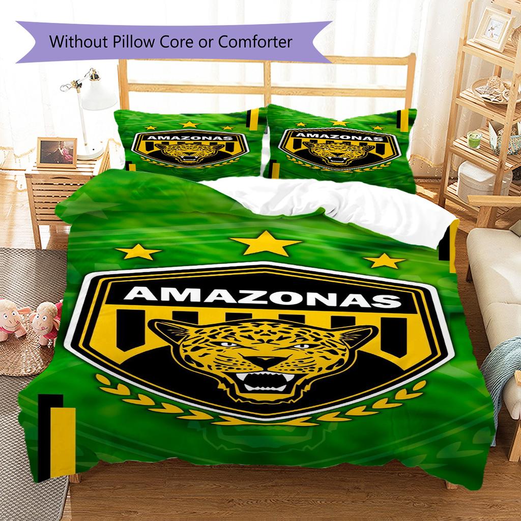 AMAZONAS FC Logo Pattern Bedding Set Quilt Cover Pillowcase Home Decor Gift (1 * duvet cover + 2 * pillowcase, without core)