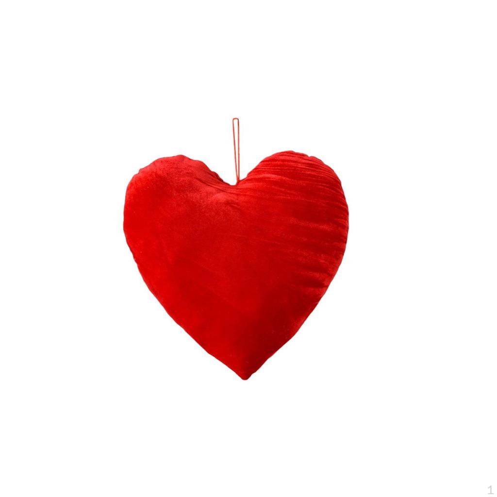 Valentine's Day Hanging Heart Romantic Design Red Textured Pendant 3D Padded Shape Large Bow