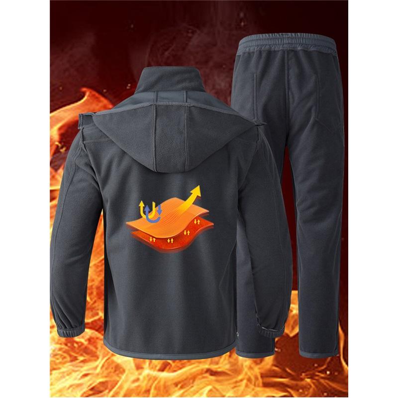 Wear-resistant Jacket Autumn And Winter Plus Velvet Cold Warmth Army Green Outdoor Overalls Suit Men's Water Jacket