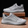 Running Sneakers Male Non-slip Thick Sole Sports Men Shoes Fashion Outdoor Fitness Shoe Solid Color Sewing Casual Sneaker 2024