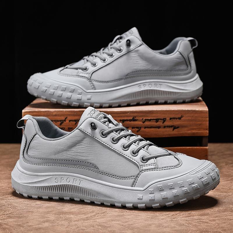 Running Sneakers Male Non-slip Thick Sole Sports Men Shoes Fashion Outdoor Fitness Shoe Solid Color Sewing Casual Sneaker 2024