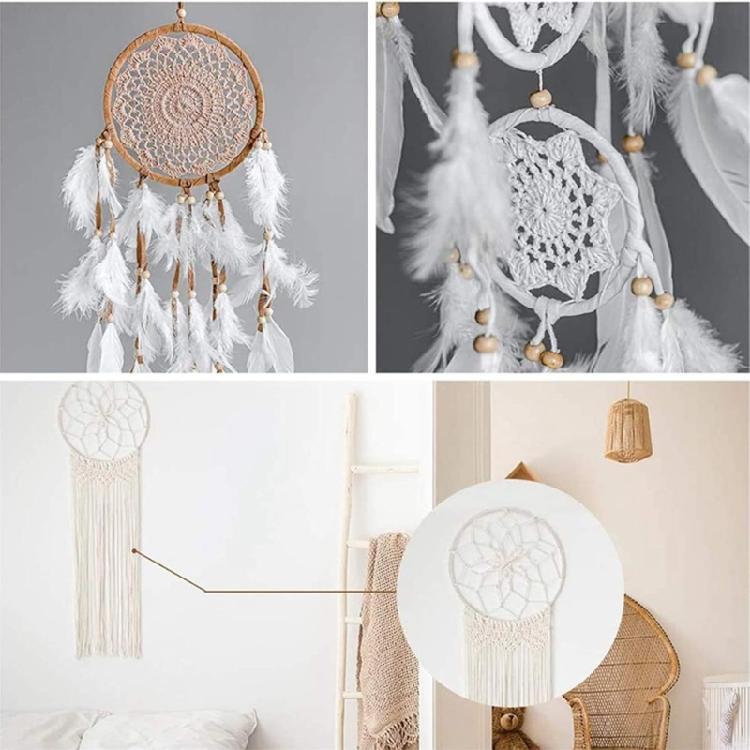 9 Pcs Bamboos Floral Hoops Dream Catcher Craft Rings Wreath Hoops Rings Great for DIY Wedding Wreath