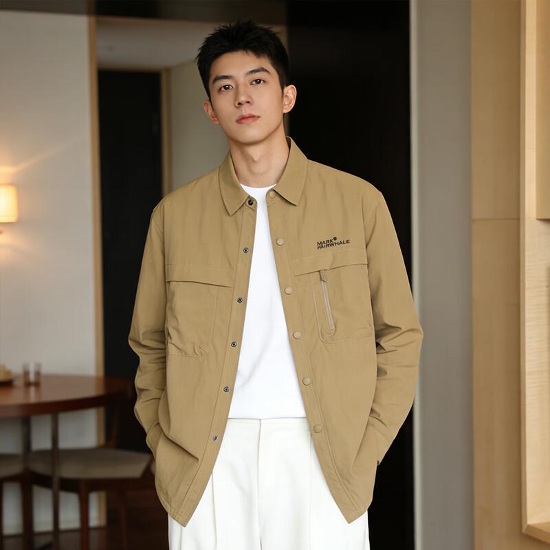 MARK FAIRWHALE Men s Casual Long-Sleeve Shirt Jacket M