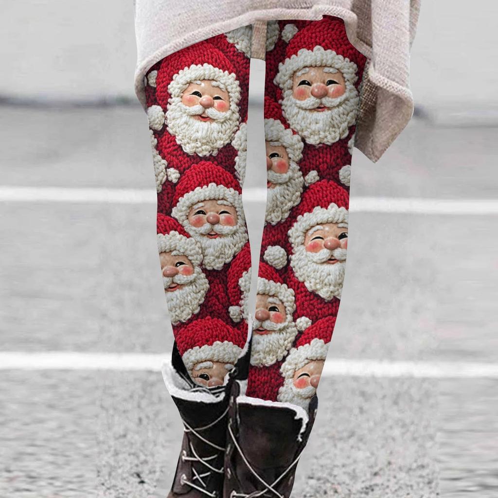 Dámské potištěné kalhoty Elastické měkké bavlněné legíny Ležérní domácí pyžamo