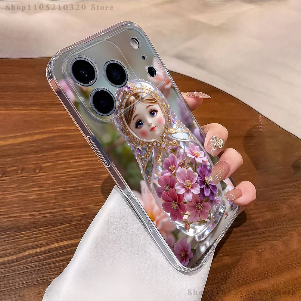 Russian Doll Matryoshka Phone Case For iPhone 17,16,15,14,13,12,11 Pro,Max,Plus,X,XS,XR,SE4,E Mini Transparent Soft Cover