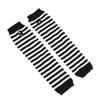 Punk Style Long Sleeved Fingerless Gloves, Unisex Striped Knit Design, Elbow Connected Finger Design, Essential For Keeping Warm Outdoors In Winter