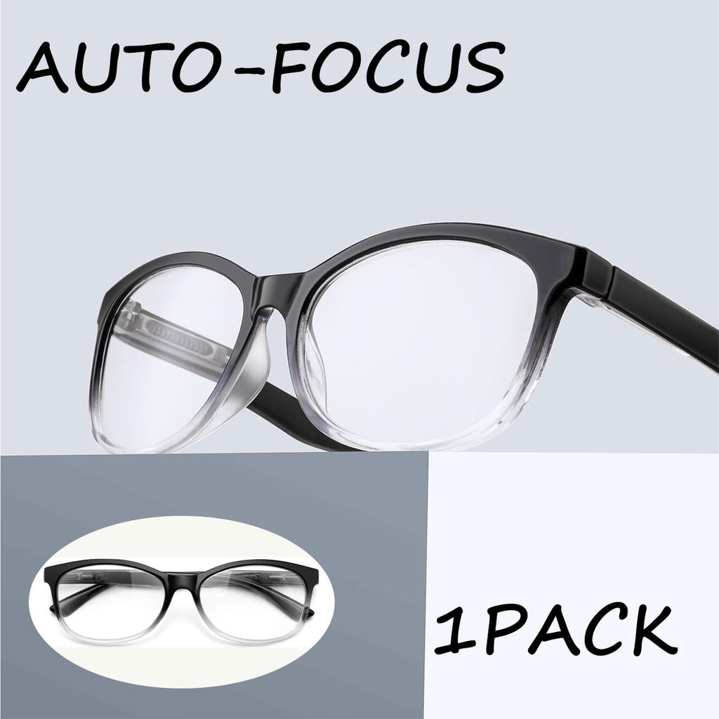 1pack Auto-Focus Reading Glasses Lightweight PC Frame Unisex Design Ideal for Computer Use & Perfect Gift Choice