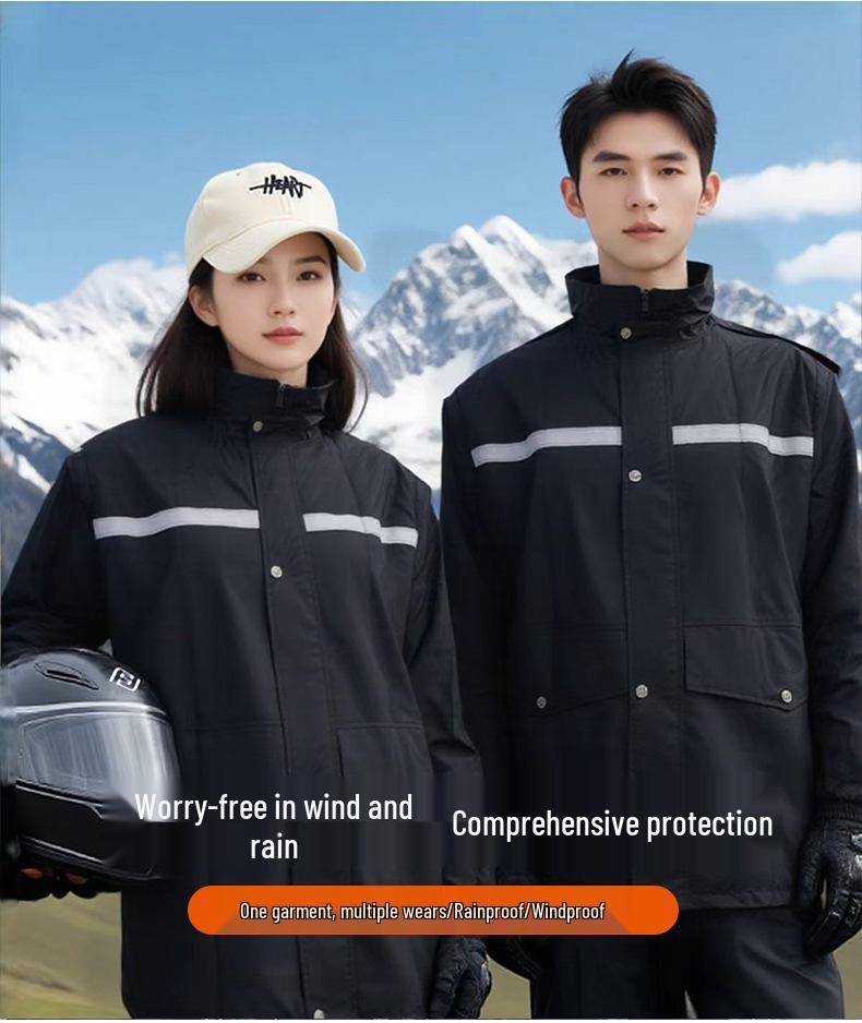 Men's Thickened Raincoat and Pants Set, Cycling & Outdoor, Rainstorm-Proof