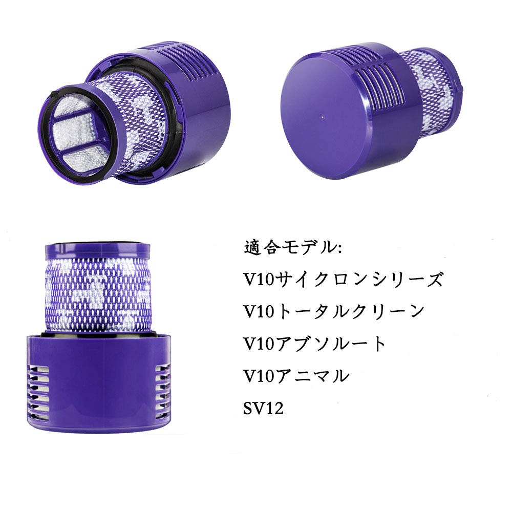 Set of 2 Washable HEPA Filters for V10 SV12 Vacuum Cleaners Compatible with and Absolute US Heavy-Duty (Part Number 969082-01) - Fluffy, Motorhead,