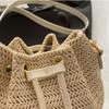 Mobile Bag Raffia Bag Woven Drawstring Bucket Bag Cute Weave Straw Crossbody Bag  Holiday