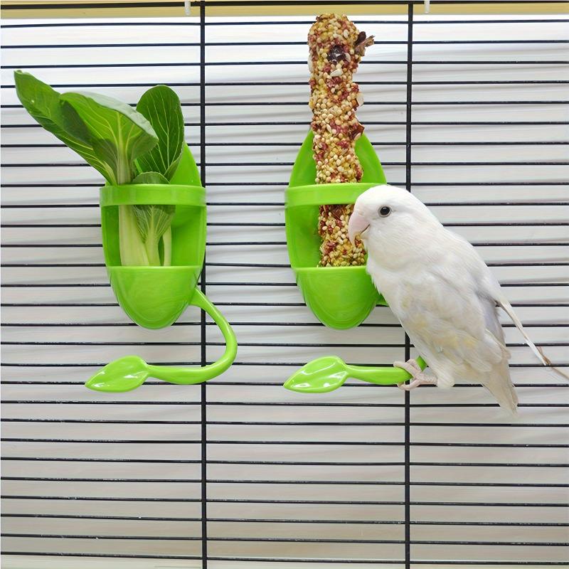 Bird Cuttlebone Holder with Feeding Dish for Parrots and Parakeets Calcium Supplement and Foraging Toy