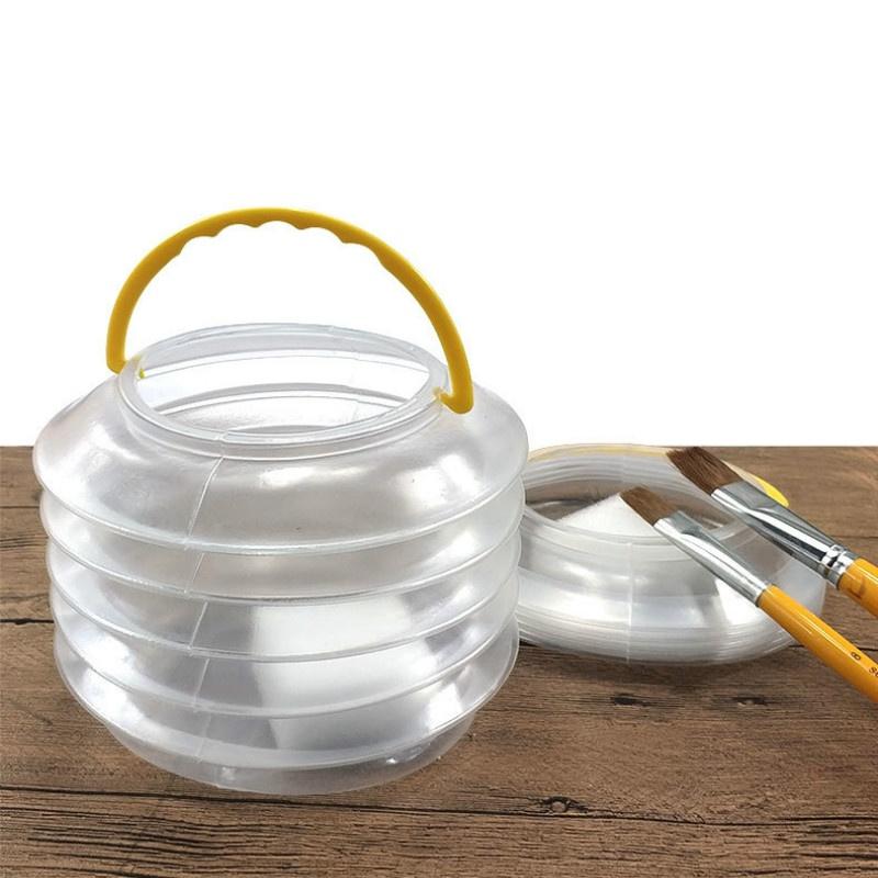 Portable Foldable Painting Brushes Holder Cleaning Case Washing Pen Bucket