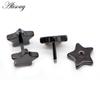 Alisouy 2pcs New Unisex Stainless Steel Barbell Ear Stud Classic Five-Pointed Star Earrings Screw Back Ear Piercing Body Jewelry