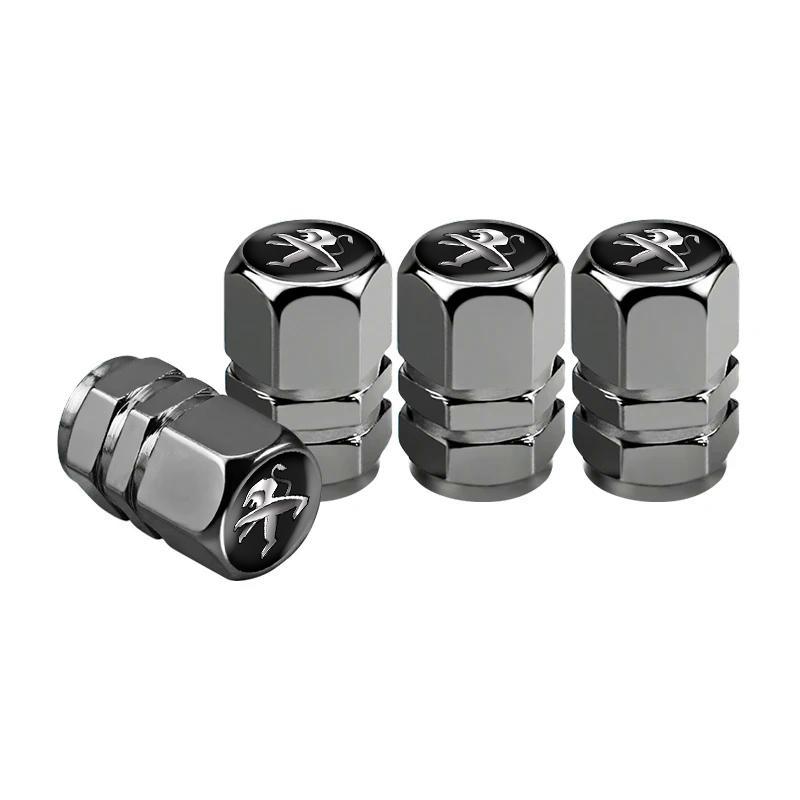 4 Pcs Metal Car Tire Valve Caps for Peugeot 205 206 207 208 301 307 308 406 407 408 508 2008 3008 4008 5008 105 106 107 108 RCZD