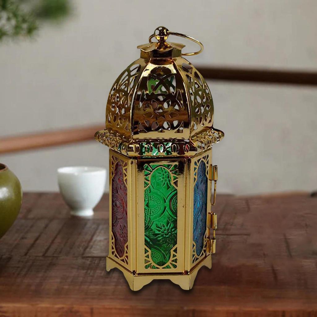 Candle Lantern Decorative, Patio Decor Holder Wind Lamp Candlestick for Indoor and