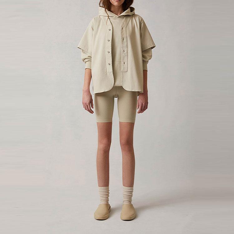 Fear of God Essentials 3/4 Sleeve Hoodie Women Hoodie Wheat FOG-SS22-208