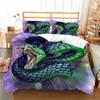 Snake Print 3D Printed Bedding Set, Reptile Down Duvet Cover, Pillowcase 2/3 Pieces, Mollusk Quilt Cover AU/DE/EU/ES Full Size Bed Cover