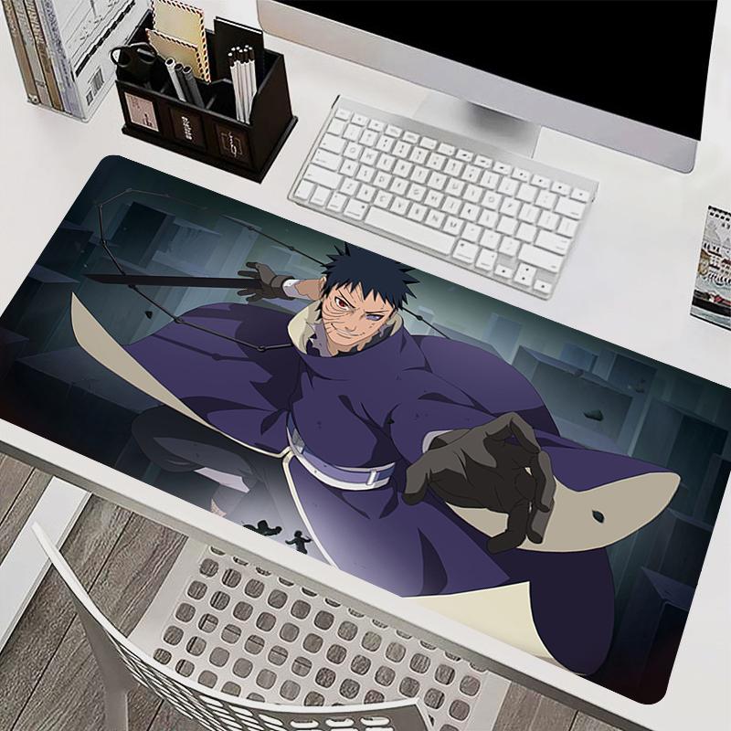 Tappetino per mouse Tappetino per mouse per laptop Accessori per ufficio Tappetino per tastiera PC Tappetino in gomma per tazze Tappetino morbido per mouse Grande Naruto Obito Uchiha HD Tappetino per scrivania