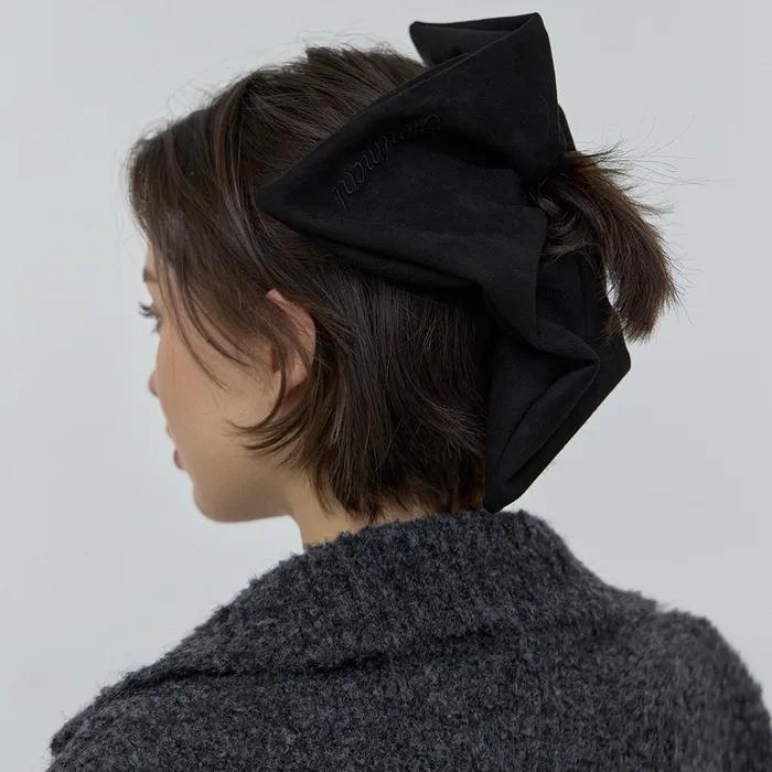 SUEDE BAND_Suede Big Scrunchie_(black)